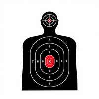 Objetivo de tiro con silueta para práctica en interiores y exteriores, para pistolas, revólveres, rifles, armas de aire comprimido y pistolas de perdigones - 14x22 pulgadas