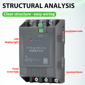 WESDOMS BYFK-Y-63 400V 63A 6P IP20 플라스틱 슬라이드 스마트 저전압 복합 블랙 범용 고품질 전기 스위치 - Product Image 3