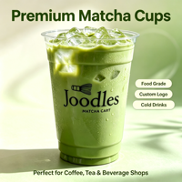 Gobelet à matcha personnalisé avec logo, 16 oz (500 ml), sans BPA, en plastique PET, avec couvercle, qualité alimentaire, pour café glacé, bubble tea, smoothie, boisson