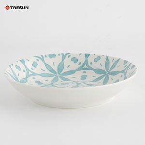Lot de 6 bols à pâtes en céramique et en porcelaine bleu floral à bas prix allant au <span class=keywords><strong>lave</strong></span>-<span class=keywords><strong>vaisselle</strong></span> et au micro-ondes pour la cuisine - Product Image 4
