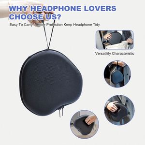 Nouvel étui de transport de luxe personnalisé en cuir pour casques sans fil Airpods Max, étui rigide en EVA imperméable avec fermeture éclair - Product Image 1