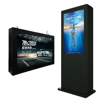 Kiosque d'affichage numérique extérieur ultra mince Lecteur publicitaire debout au sol Totem Drive Thru Menu Board Display pour restaurant