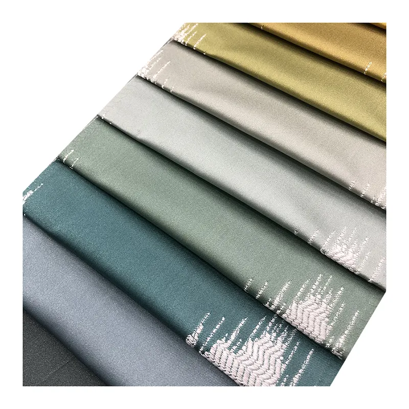 Approvisionnement d'usine recyclé motif de vague 100% polyester tissu de luxe paisley brocart jacquard rideau tissu