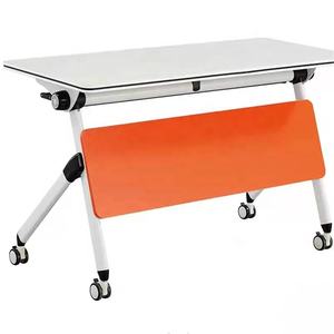 Modern Style Functional Foldable Meeting Table Office Home School Training Desk Flip <strong>Top</strong> <strong>Design</strong> with Durable Metal Material - Product Image 1