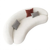 Canapés au design unique pour salon, canapé modulaire en tissu blanc, ensemble de meubles modernes avec chaise longue