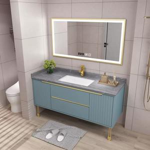 Equipos de baño de estilo de pie Muebles Tocador <span class=keywords><strong>Lavadora</strong></span> Gabinetes de baño Juego de baño negro completo - Product Image 5