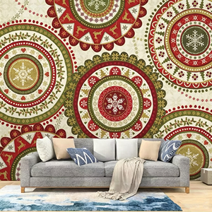 Tissu mural bohème doré à motif <span class=keywords><strong>Paisley</strong></span> Mandala, <span class=keywords><strong>papier</strong></span> <span class=keywords><strong>peint</strong></span> non tissé ethnique vintage à fleurs, décoration de salon - Product Image 6