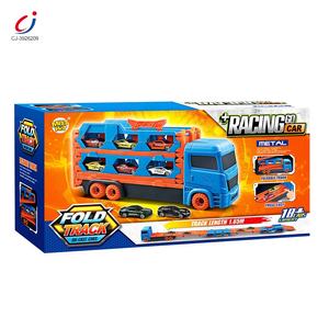 Chengji حار بيع سحب الظهير مركبة اللعب مجموعة مقطورة الجمود شاحنة الاطفال لعبة تخزين طرد للطي السكك الحديدية سيارات لعب - Product Image 6