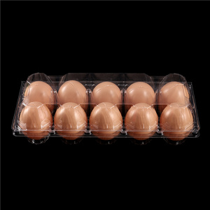 Wholesale 10 Cells Clear Eggs Food Storage Container Custom Plastic Egg Tray 10 Holes Plastic Thickness Plastic Egg Carton Box