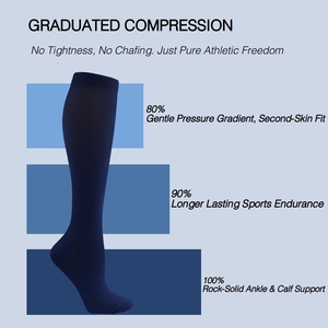 <span class=keywords><strong>Calcetines</strong></span> de Compresión para Hombre y Mujer, Medias de Compresión Graduada hasta la Rodilla, Soporte para la Circulación, Recuperación, Viajes, Logotipo Personalizado OEM - Product Image 3