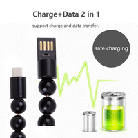 Transfert de données rapide 24CM USB Type C Câble portable universel Portable Chargement Sync-Data Câble Perle Bracelet Tresse pour ordinateurs
