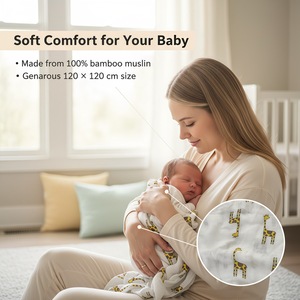 Asciugamano in Fibra di Bambù a Doppio Strato per Neonati, Fascia Avvolgente in Mussola, Coperta Singola per Bambini, Asciugamano da Bagno Personalizzabile - Product Image 3