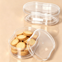Boîte à gâteau en plastique transparent recyclable WEISHENG PS, boîte à biscuits de qualité alimentaire, emballage ovale personnalisé pour chocolat et sucre