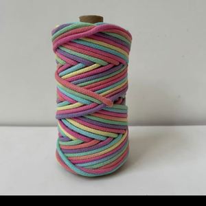 4 mm Cotton <b>Braid</b> Cord Gradient Color Cotton <b>Braid</b> Cord Custom Rainbow Gradient Color Cord - Product Image 3