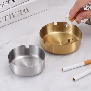 Vente en gros de cendrier de bureau rond et épais en acier inoxydable au design classique anti-chute pour la maison hôtels cafés restaurants - Product Image 3
