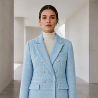Manteau de costume pour femme XS-L, printemps, polo à manches longues, double boutonnage, col cranté, tissu tissé