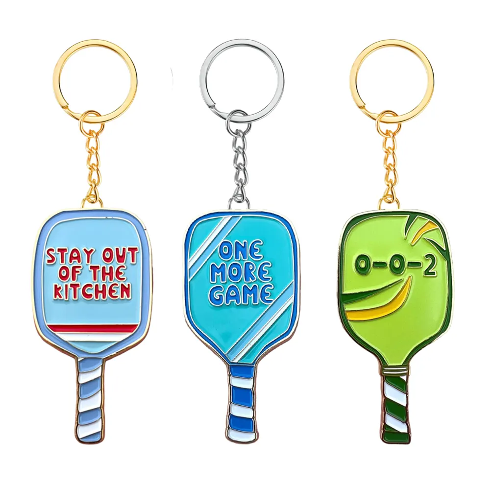 Customized Souvenir Sport Pickle ball Paddle Competition Match Keychains Key Rings Pendant Custom Pickleball Keychain