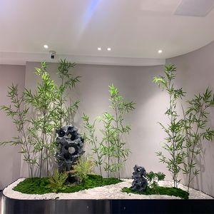 人工竹造園屋内景観鉢植え植物中庭、ホテル仕切り人工植物装飾装飾品 - Product Image 1