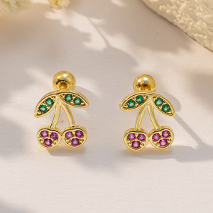 Stud Earrings Set 18K Gold Plated Cartoon Animal Design Zircon Inlay Gift Jewelry for Women Fashion Earrings - Product Image 3