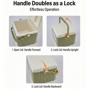 Glacière portable 13L en plastique rigide avec logo personnalisé, cadeau promotionnel d'entreprise pour activités de plein air, <span class=keywords><strong>plage</strong></span>, camping, bière - Product Image 4