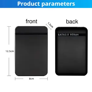 Boîtier de disque dur externe SATA HD de 2.5 pouces USB3.0 boîtier en plastique avec prise en charge 5Gbps UASP pour SSD 4 To sans outil