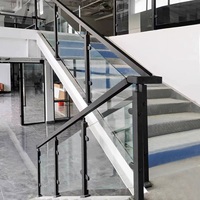Panneau de verre trempé sans cadre 12 mm pour jardin, cour, villa, escalier, balcon, en acier inoxydable et alliage d'aluminium, design moderne, résistant à la rouille
