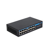 Conmutador de red de caja metálica de 16 puertos 10/100/1000Mbps Conmutador Ethernet de 16 puertos Mini conmutador de red Gigabit de escritorio con chip RTL