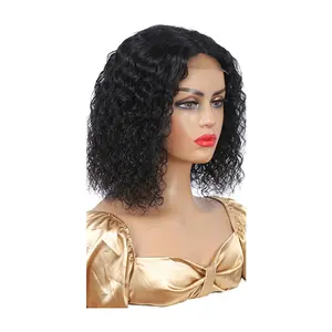 Wig Bob Pendek Renda Bagian T Sebelum Dipetik Wig Pixie Rambut Manusia Brasil Wig Pendek untuk Wanita