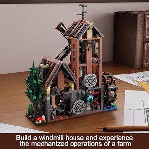 1436 pièces de mini blocs de construction, modèle réaliste de ferme avec lumières, jouet créatif, cadeau pour les enfants de 6 ans et plus - Product Image 5
