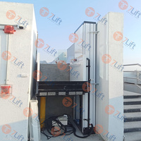 Özelleştirilmiş küçük açık elektrikli hidrolik dikey eğimli asansör platformu ev bahçe kapalı engelli için merdiven asansör