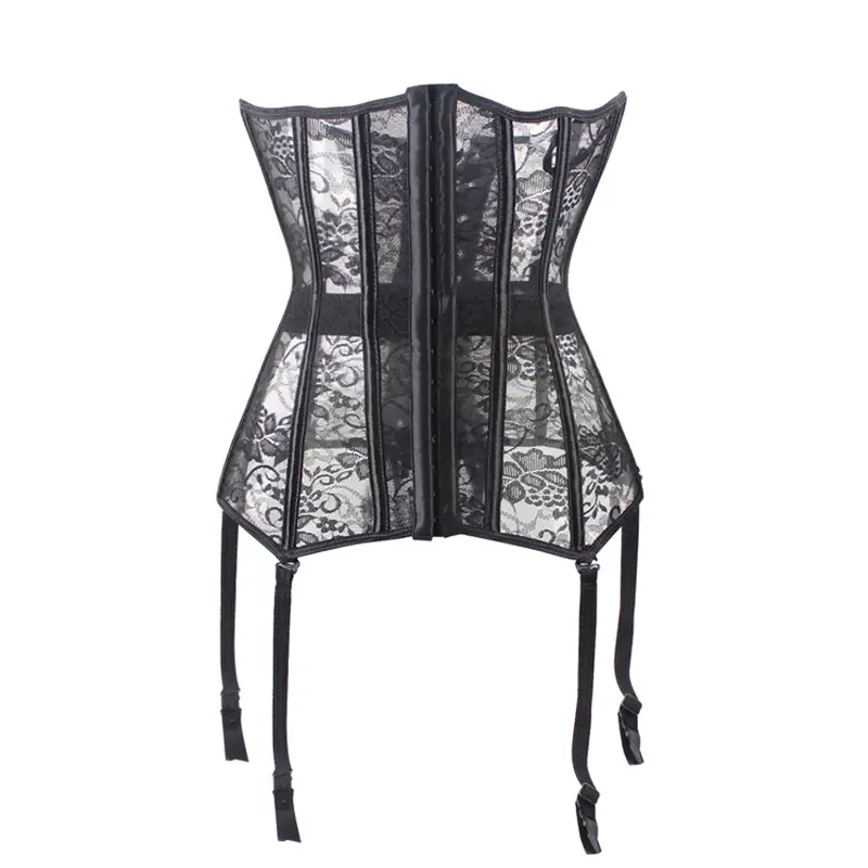 Nieuwe 2023 Vrouwen Kant Underbust Corset Lingerie Halloween Kostuum Taille Trainer Bustier Met Garters Riem