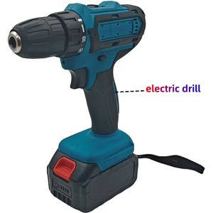 Kit d'outils électriques sans fil OEM (4 pièces) Marteau/Perceuse/Meuleuse/Clé <span class=keywords><strong>à</strong></span> chocs sans fil <span class=keywords><strong>Batterie</strong></span> au lithium Travail intensif Boîte de rangement robuste - Product Image 5