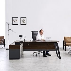 Modern Convertible Extendable Wooden Executive Office <b>Desk</b> for Commercial Use - Product Image 3