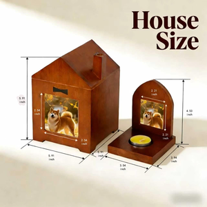 Urne funéraire en bois pour animaux de compagnie, pour cendres de chiens et de chats, boîte à souvenirs en bois, boîte photo en bois - Product Image 3