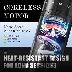 XNET E1 2000 мАч Бессердечный двигатель 2,0-4,2 мм регулируемый ход Профессиональная Беспроводная Машинка для татуировок полный комплект - Product Image 3