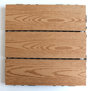 Ngoài trời sân vườn tự làm lồng vào nhau gạch hiện đại chống UV chống trượt <span class=keywords><strong>WPC</strong></span> <span class=keywords><strong>Composite</strong></span> decking với chải kỹ thuật - Product Image 1