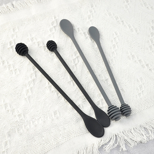 Tốt nhất bán Silicone trộn khuấy thìa dài xử lý dày lên mật ong muỗng cà phê đá muỗng - Product Image 4