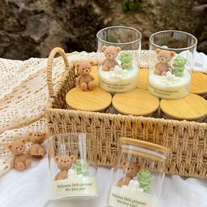 Bougies ours en peluche LANJO avec cactus – Vente en gros, cadeaux de baby shower, bougies florales en pot mignonnes pour invités, souvenirs, cadeaux d'anniversaire - Product Image 5