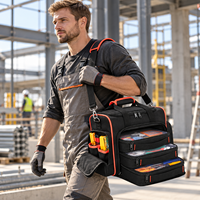 Sac de transport robuste pour électricien avec logo personnalisé, 3 compartiments amovibles, organisateur multi-poches, sac à bandoulière, vente en gros