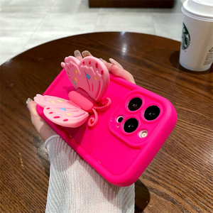Nuova Custodia di Lusso Pieghevole 3D a Farfalla con Supporto per <span class=keywords><strong>iPhone</strong></span> 15 14 <span class=keywords><strong>Pro</strong></span> <span class=keywords><strong>Max</strong></span> <span class=keywords><strong>13</strong></span> 12 11, Design <span class=keywords><strong>Rosa</strong></span> da Ragazza, Cover Antiurto - Product Image 5