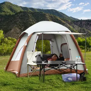 tents camping outdoor waterproof tents camping outdoor 3-4 person full automatic pop up camping tents with awning