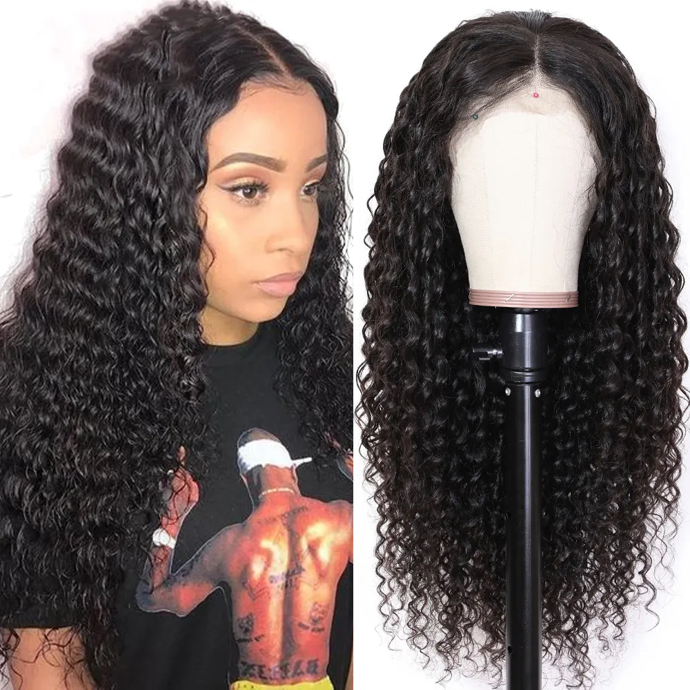 Perruque Lace Front Wig brésilienne 100% naturelle — ali queen, perruques cheveux humains, ondulées, cuticules alignées, vierges, vente en gros, pour femmes