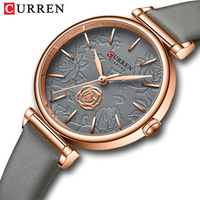 Nouvelle Montre Femme CURREN 9078 2026 – Motif Rose 3D en Relief, Bracelet en Cuir de Luxe, Cadeau Idéal pour Femme, Relogio Feminino