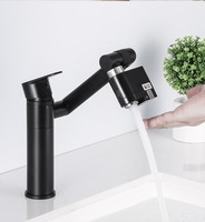 Robinet à capteur infrarouge tactile étanche et économiseur d'eau, adaptateur de robinet en laiton, pour évier simple, en ABS, style luxe léger