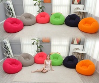 Canapé-lit gonflable moderne d'extérieur en PVC floqué, nouveau fauteuil inclinable pliable avec pompe à pied, convertible et contemporain pour chambre et salon
