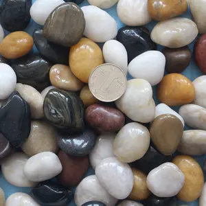 Wholesale Decorative Black Red White Pebble Stone Polished Stones