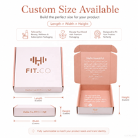 Kits d'emballage PR en carton doré rose FSC en gros pour abonnements, boîtes en papier pour expédition avec logo personnalisé