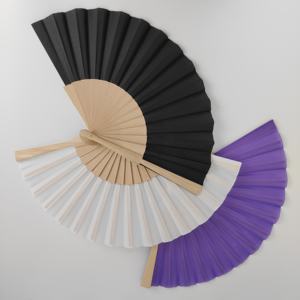 Abanicos de mano de boda personalizados elegantes, tela Premium de 23cm con marco de madera, venta al por mayor a granel para eventos nupciales, regalos promocionales - Product Image 6