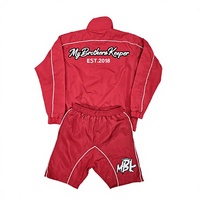 Conjunto Deportivo Unisex para Niños, Chaqueta Cortavientos con Capucha y Pantalones Deportivos, Bloques de Color, Secado Rápido, Poliéster