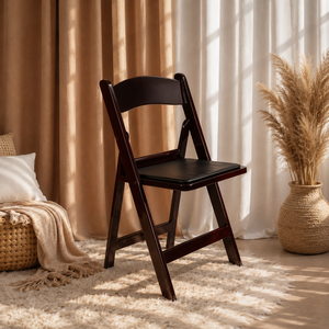 Mahogany Resin Modern Folding <b>Chair</b> for Outdoor Dining Water Resistant and Lightweight for Weddings Banquets & Special Events - Product Image 1